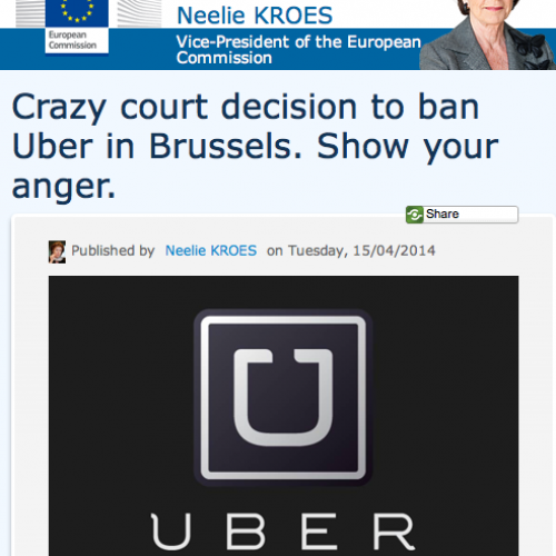 La commissaire européenne Neelie Kroes roule pour Uber, contre la démocratie.