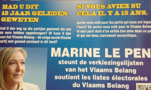 Avant de voter, rappelez-vous que Marine Le Pen soutient les néonazis belges.